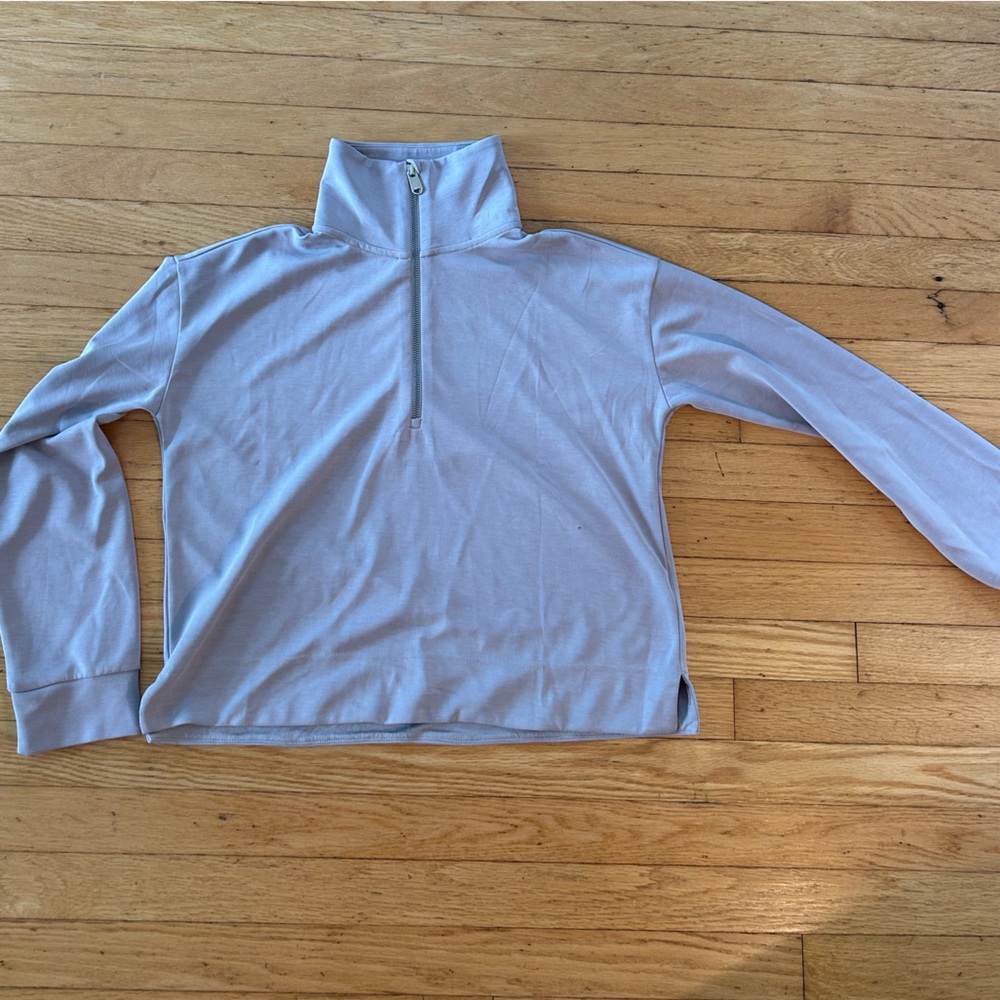 Athleta Light Gray Zip-Up Top